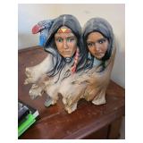 Native American Bust Sculpture & Assorted Books - Vintage Decor & Ephemera Lot