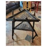 Natural Fur Tail and triangular side table