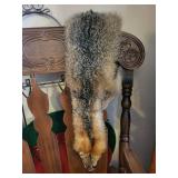 Natural Fur Tail and triangular side table