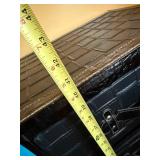 Dresser - Black Crocodile-Pattern Finish with Turquoise Trim - 5 Drawers