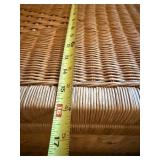 Large Wicker Storage Chest with Metal Corner Latch - Vintage Basket Trunk