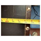 Vintage Black Faux Leather 4-Drawer Luggage-Style Chest with Riveted Edges