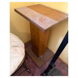 End Table with Pedestal Base - 2-Tone Wood Top