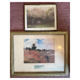 Claude Monet Field of Poppies Prints - 2 Framed Art Pieces