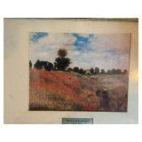 Claude Monet Field of Poppies Prints - 2 Framed Art Pieces