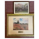 Claude Monet Field of Poppies Prints - 2 Framed Art Pieces