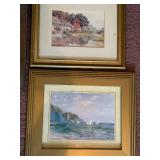 Framed Art Prints - Seascape & Village Scenes (Lot of 3)