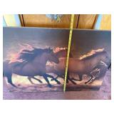 Three Galloping Horses Canvas Art Print - Sunset Light, Wildlife Wall Decor