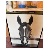 Horse Head Wall Mirror - Black Frame, 24 in Wide