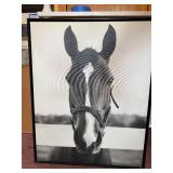 Horse Head Wall Mirror - Black Frame, 24 in Wide