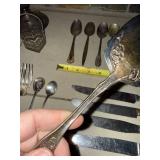 Vintage Ornate Silverplated Flatware Set - Spoons, Knives & Forks, Tarnished