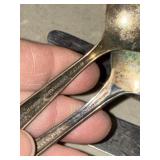 Vintage Ornate Silverplated Flatware Set - Spoons, Knives & Forks, Tarnished