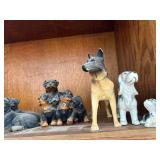 Dog Figurine Set with Rottweiler Mug - Great Dane, Dachshund & Poodle Figures
