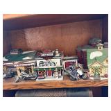 Department 56 Holiday Village Pieces including Harley-Davidson Tin Motorcycles & Rollorama Village Snow Scene