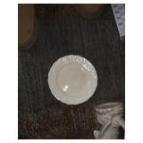 White Ceramic Fish & Dragon Figurines Set with Shell Plate - 3-Piece