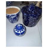 Blue & White Chinese Porcelain Ginger Jars with Lids - Canister Set (China)