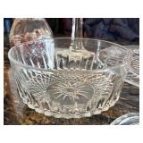 Sunburst Crystal Glassware Set - 9-Inch Dessert Plates, Bowls, Decanter & Candlestick