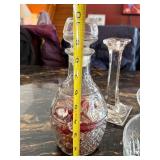 Sunburst Crystal Glassware Set - 9-Inch Dessert Plates, Bowls, Decanter & Candlestick