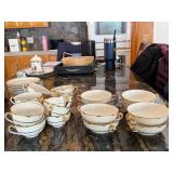 Theodore Haviland Concorde Teacups & Saucers Set - Gold Trim - Made in USA