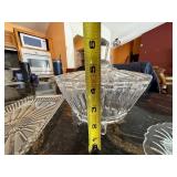 Crystal Glass Serving Dishes Set - Sunburst & Floral Pattern, Lidded Sugar Dish