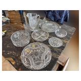 shelf inside Hutch - Mikasa Crystal Glassware Assorted Cut-Pattern Plates, Bowls & Pitcher