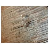 Left of Hutch - Round Clock Face Panels - Distressed Wood Wall Decor (Set of 2) and 3 tiered shelf/plant stand with black metal frame (lot of 3 items)