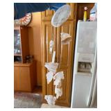 Right of Hutch - Wicker 3-Tier Storage Cart with Handle - Birdhouse Decor & Wind-Chime Set