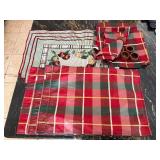 Inside Hutch Drawer - Holiday & Everyday Placemat & Napkins Set: Placemats, 4 Napkins & 4 Wooden Napkin Rings