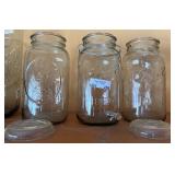 top of Hutch - Ball Ideal Glass Jars - Mason Jars, larger than average - for decor purposes) (lot of 4)