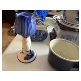 Blue & White Transferware Porcelain & Cobalt Glassware Collection