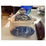 Blue & White Transferware Porcelain & Cobalt Glassware Collection