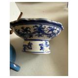 Blue & White Transferware Porcelain & Cobalt Glassware Collection
