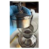 Dining Room - Vintage Heat-Proof Glass Carafe Pitcher with Lid & Warming Stand