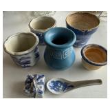 Dining Room - Blue & White Chinese Porcelain Vases & Planters Collection with Dragon Spoon