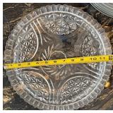 Dansk Acrylic Swirl Tray, 4-Piece Glass Pie Plates and Etched/cut glass platter