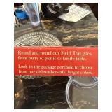 Dansk Acrylic Swirl Tray, 4-Piece Glass Pie Plates and Etched/cut glass platter