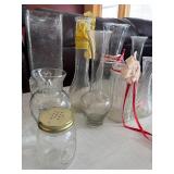 Clear Glass Vases - Assorted Heights & Shapes