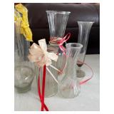 Clear Glass Vases - Assorted Heights & Shapes