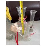 Clear Glass Vases - Assorted Heights & Shapes