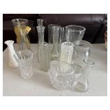 Crystal Clear Glass Vases & Jars - Assorted Patterned Glassware Collection