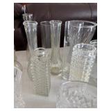 Crystal Clear Glass Vases & Jars - Assorted Patterned Glassware Collection