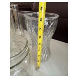 Crystal Clear Glass Vases & Jars - Assorted Patterned Glassware Collection