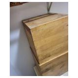 Two Vintage Wooden Storage Crates - Rustic Pine Stackable Distressed Finish