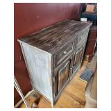 Rustic Dark Wood Cabinet - Distressed Finish 32x15x32 in