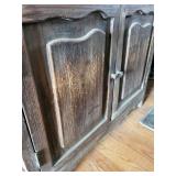 Rustic Dark Wood Cabinet - Distressed Finish 32x15x32 in