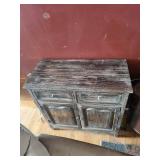 Rustic Dark Wood Cabinet - Distressed Finish 32x15x32 in