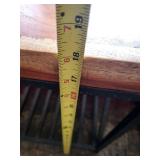 Industrial Coffee Table - Solid Wood Top, Black Metal Frame, Slatted Lower Shelf