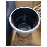 Planter Pot - Large White Ceramic with Black Interior, U.S.A. Shield Mark (5)