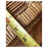 Rattan Wicker End Table - 2-Tier with Arch Front, Natural Finish