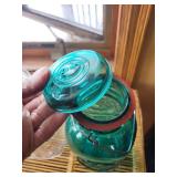 Ball Mason Jars with Wire Bail Lids - Vintage Colored Glass (Lot of 4)